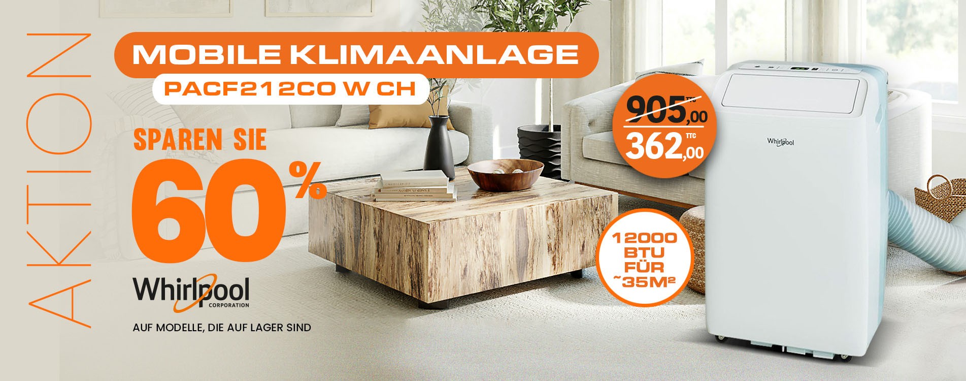 Mobile Klimaanlage PACF212CO W CH Whirlpool